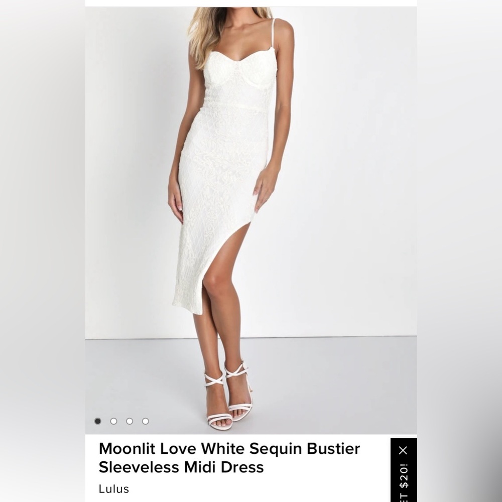 Lulus white sequin dress